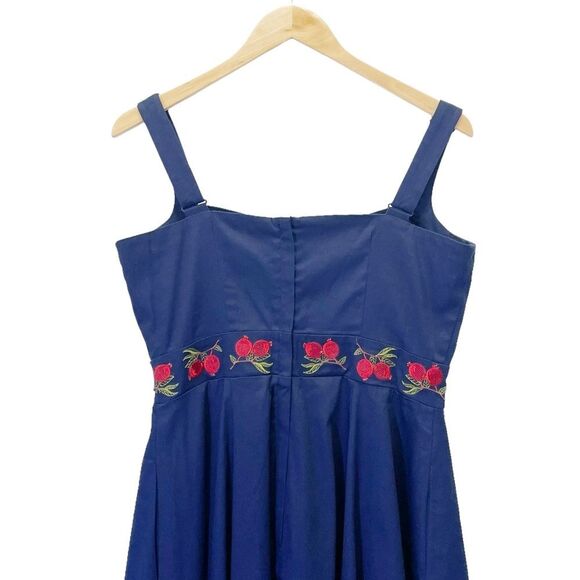 NWT ModCloth x Collectif Laureen Navy Red Pomegranate Swing Dress Size 8 Medium - Picture 7 of 15